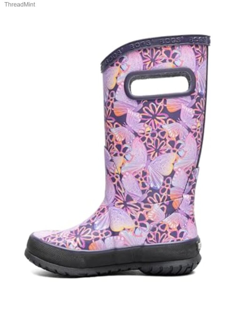 Kids Waterproof Rain Boots Rubber Calf High Pull-On